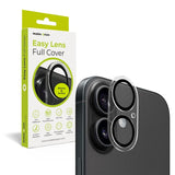 iPhone 16 / 16 Plus Mobile Origin Hærdet Glas Kameralinsebeskyttelse - Gennemsigtig / Sort Kant