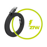 Mobile Origin - 1m Fladt Magnetisk USB-A til USB-C Kabel - Sort