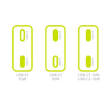 Mobile Origin - MO18 30W Slim Vægoplader m. 2x USB-C - Hvid