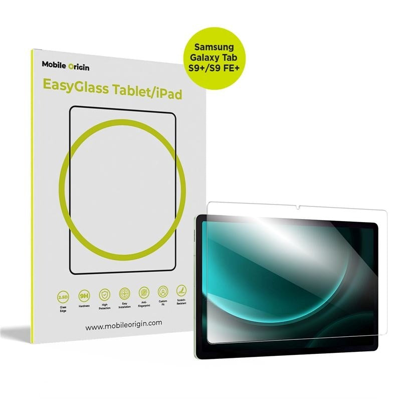Samsung Galaxy Tab S9+ (Plus) / S9 FE+ (Plus) Mobile Origin EasyGlass - Beskyttelsesglas til Skærm - Gennemsigtig