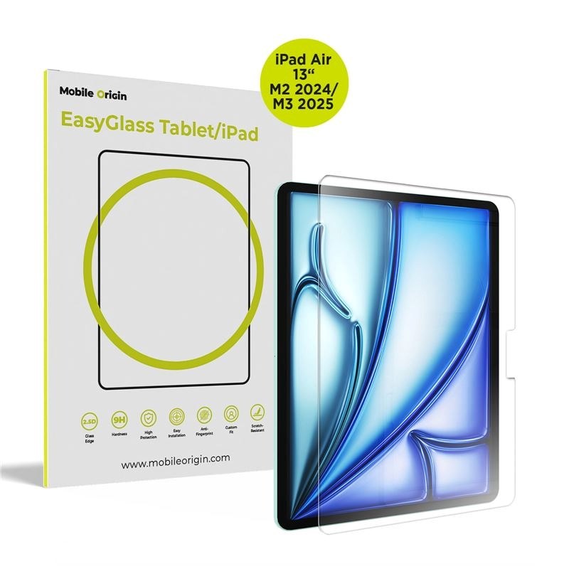 iPad Air 13" (2026 / 2025 / 2024) Mobile Origin EasyGlass - Beskyttelsesglas til Skærm - Gennemsigtig