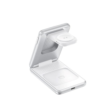 Mobile Origin Qi2 3-i-1 Multifunktionel Foldbar Trådløs Oplader - Sølv