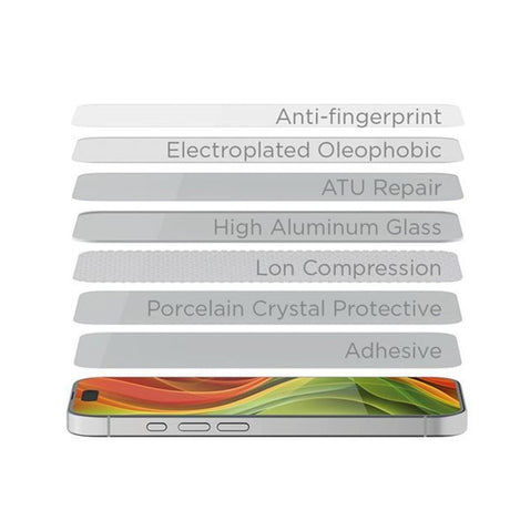 iPhone 15 Pro Mobile Origin EasyGlass Skærmglas - 2 stk - Gennemsigtig /  Sort Kant