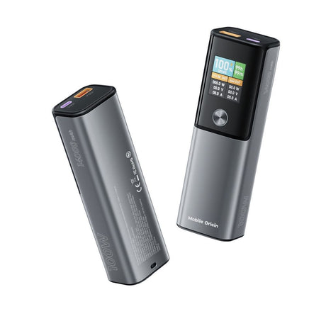 Mobile Origin PowerBank m. Display - 14.000 mAh / 100W - Grå