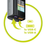 Mobile Origin PowerBank m. Display - 14.000 mAh / 100W - Grå