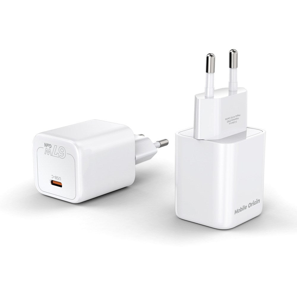 Mobile Origin - 67W Vægoplader m. 1 x USB-C - Hvid