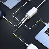 Mobile Origin 100W USB-C Hub inkl. USB-A & Schukostik - Hvid