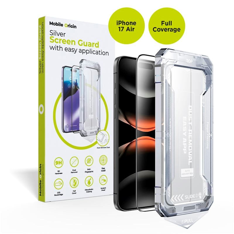 Mobile Origin iPhone Air Screen Guard Skærmbeskyttelsesglas inkl. Easy Applicator - Gennemsigtig