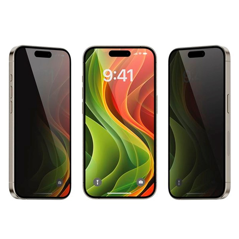 Mobile Origin iPhone 17 Screen Guard Skærmbeskyttelse inkl. Monteringssæt - Privacy Funktion - 2 stk. - Gennemsigtig