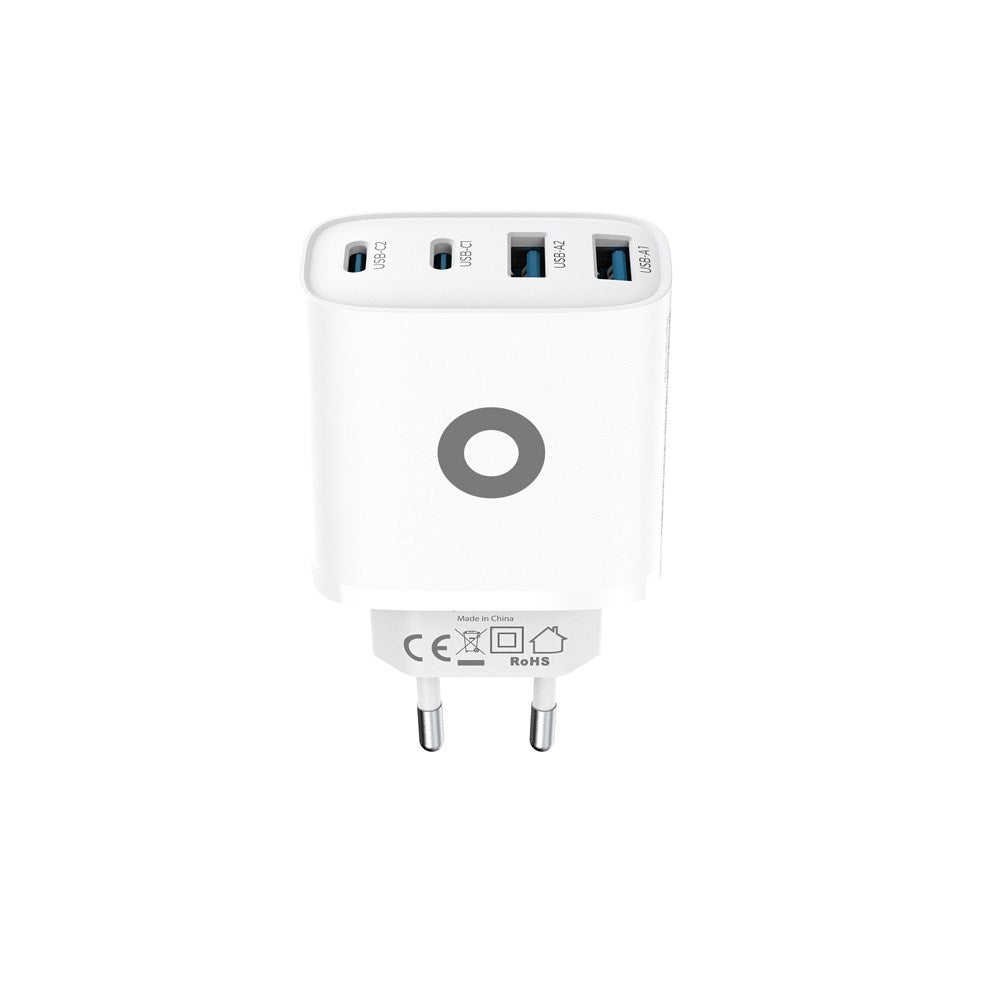 Mobile Origin - 40W - Vægoplader m. 2 x USB-A & 2 x USB-C - Hvid