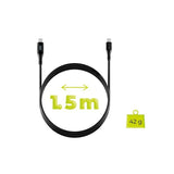 Mobile Origin USB-A til USB-C Kabel m. Indbygget Display - 66W - 1,5 m - Sort