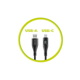 Mobile Origin USB-A til USB-C Kabel m. Indbygget Display - 66W - 1,5 m - Sort