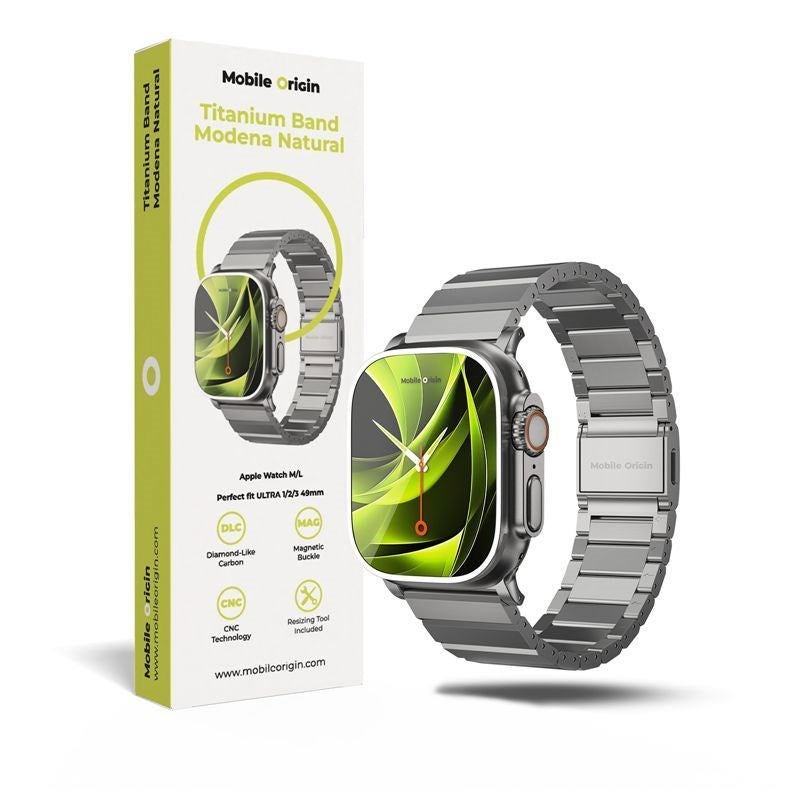Apple Watch (42/44/SE/45/46/49mm) Mobile Origin Titanium Urrem - Sølv