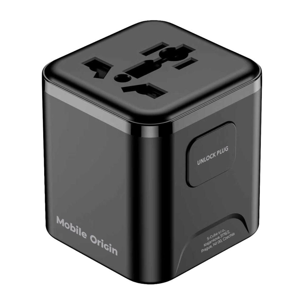 Mobile Origin 30W Universal Vægoplader m. Rejseadapter EU/UK/US/AUS - Sort