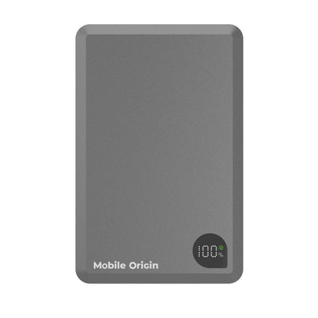 Mobile Origin 20.000mAh Powerbank - 30W - USB-C - Trådløs Opladning - MagSafe Kompatibel - Grå
