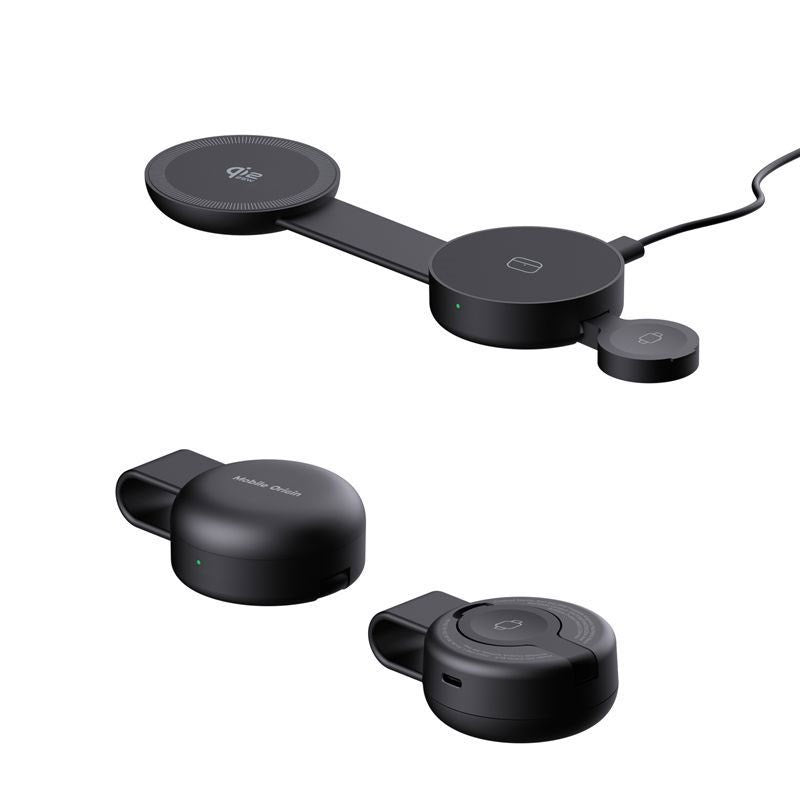 Mobile Origin 3-i-1 25W Qi2 Oplader til Smartphone / Apple Watch / Høretelefoner - Sort