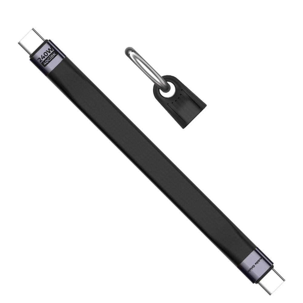 Mobile Origin 240W USB-C til USB-C Kabel m. Nøglering - 13cm - Sort