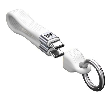 Mobile Origin 240W USB-C til USB-C Kabel m. Nøglering - 13cm - Hvid