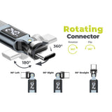 Mobile Origin Display 540° Roterende USB-C til USB-C Kabel - 1.8m / 240W - Sort