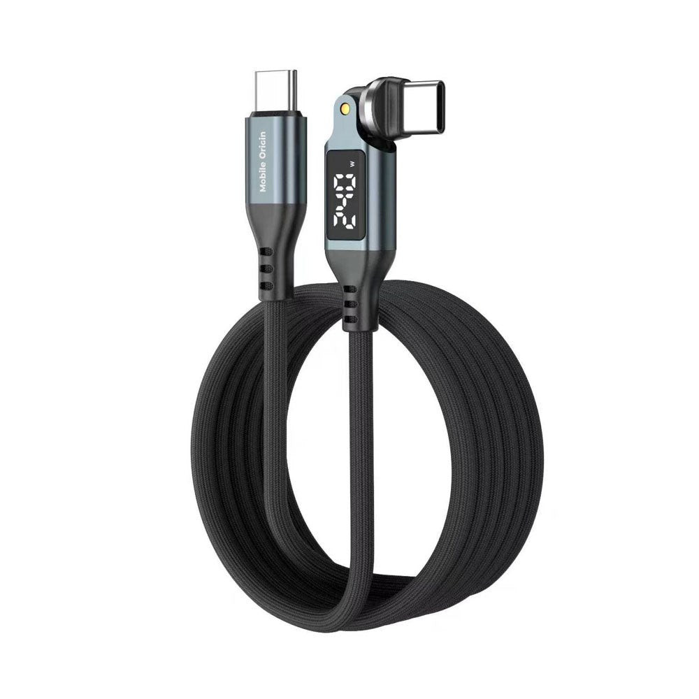 Mobile Origin Display 540° Roterende USB-C til USB-C Kabel - 1.8m / 240W - Sort