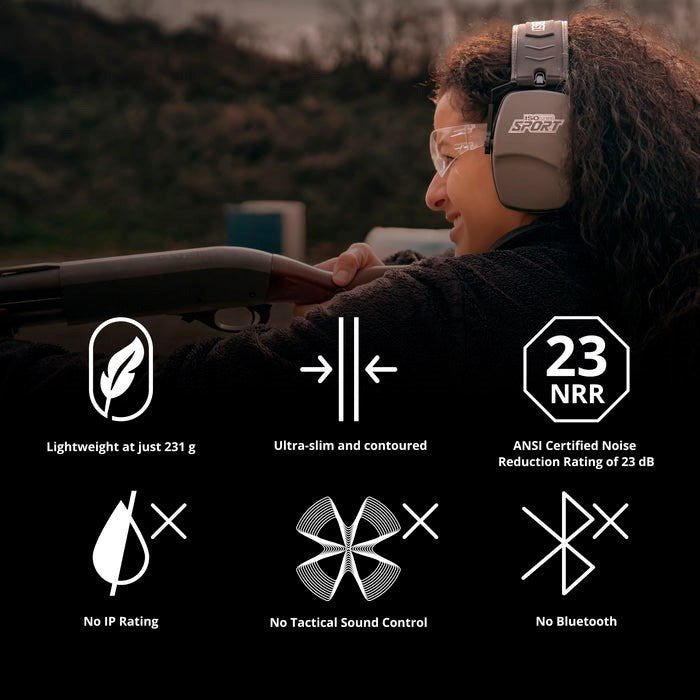 ISOtunes Slim Passiv Sport Høreværn - EN352 - Sort