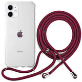 iPhone 11 Plastik Cover m. Strop / Snor - Gennemsigtig/Rød