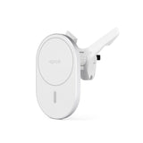 Epico Magnetisk Mobilholder til Bil m. 15W Trådløs Opladning & 18W Biloplader - MagSafe Kompatibel - Hvid