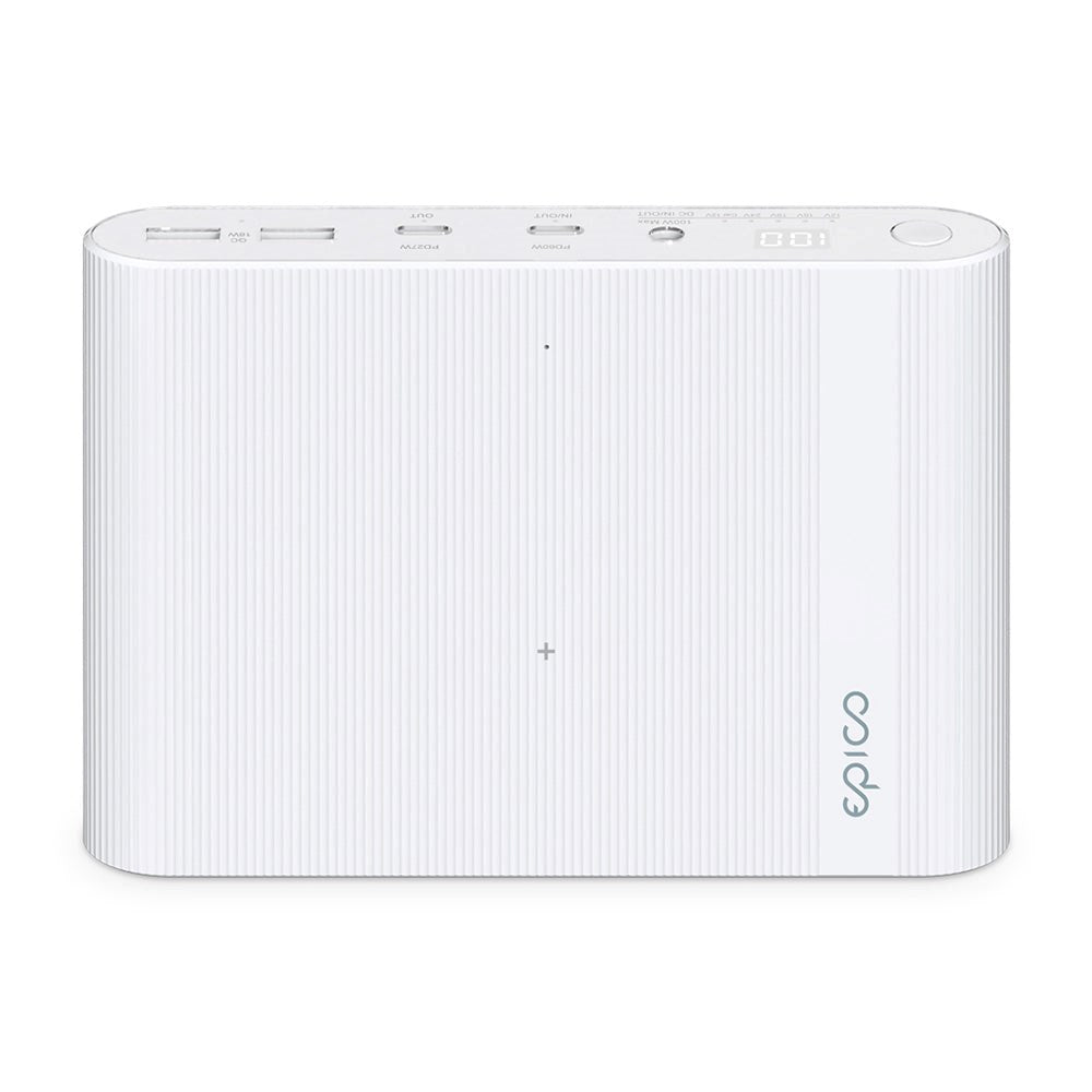 Epico Multi Powerbank m. USB-C, USB-A, DC + Biloplader - 26.800 mAh - Hvid