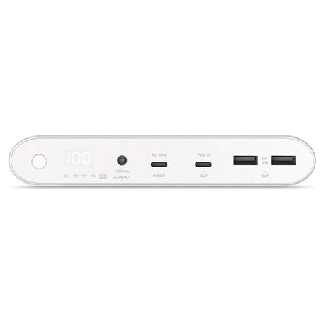 Epico Multi Powerbank m. USB-C, USB-A, DC + Biloplader - 26.800 mAh - Hvid