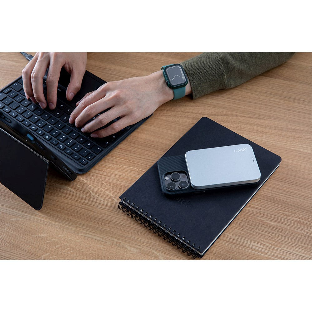 Epico 20W Aluminium Trådløs Magnetisk Powerbank 5.000 mAh m. USB-C Kabel - MagSafe Kompatibel - Space Grey