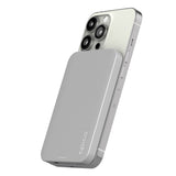 Epico 20W Aluminium Trådløs Magnetisk Powerbank 5.000 mAh m. USB-C Kabel - MagSafe Kompatibel - Sølv