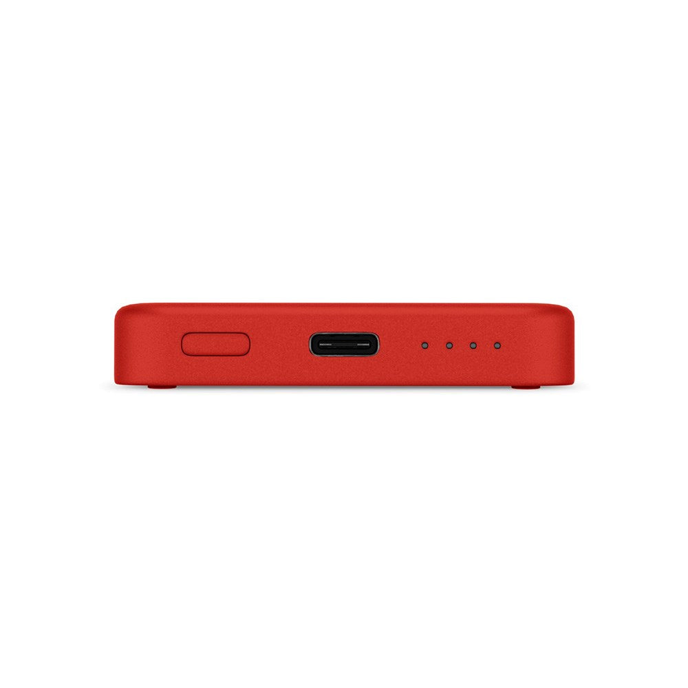 Epico 15W Trådløs Magnetisk Powerbank 4.200 mAh m. USB-C & Lightning Kabel - MagSafe Kompatibel - Rød