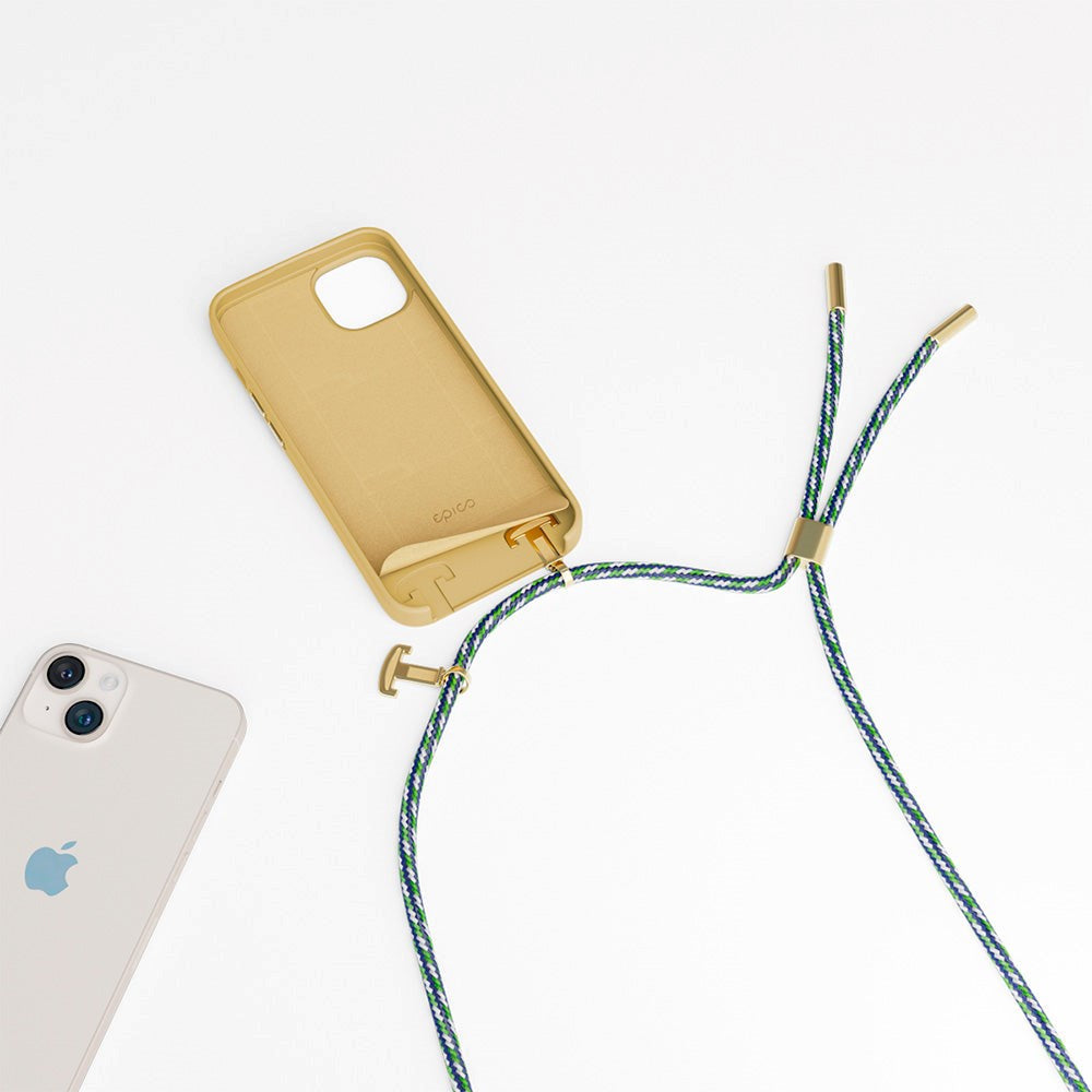 Epico iPhone 14 / 13 Silikone Necklace Bagside Cover - Sand