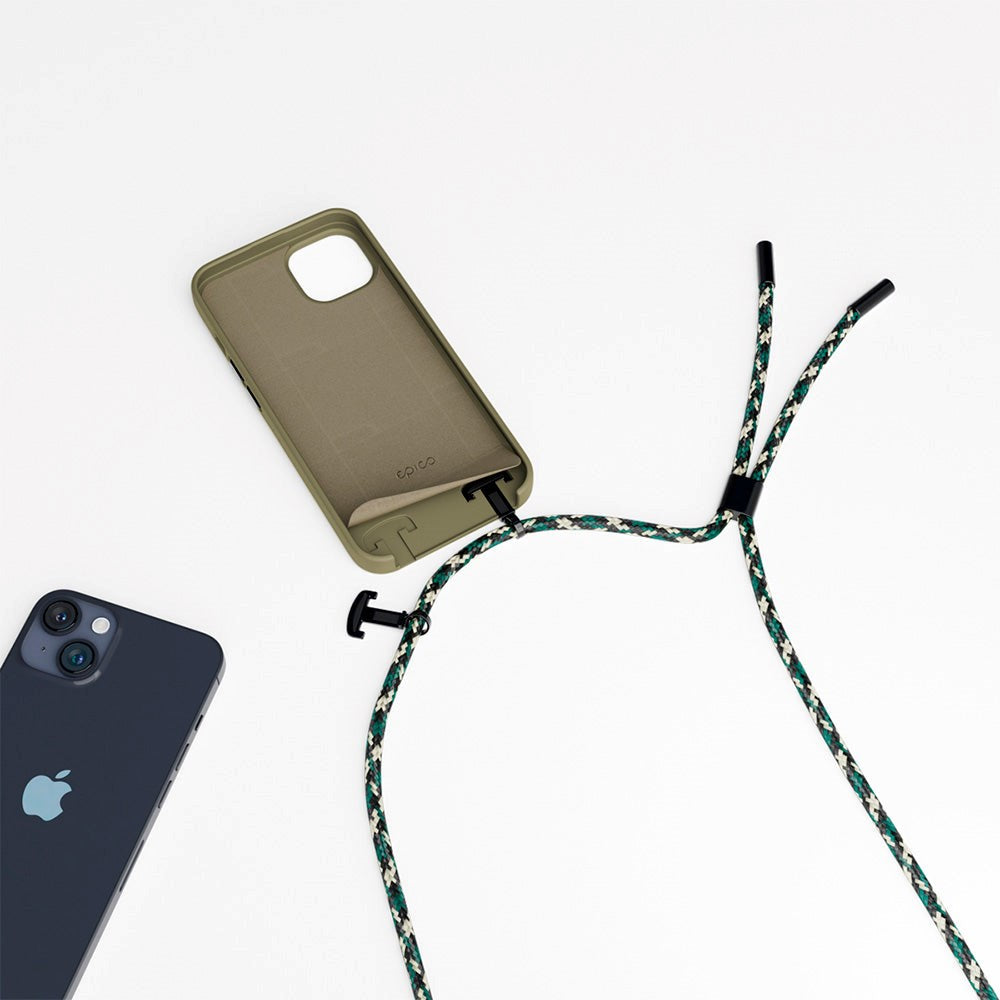 Epico iPhone 14 / 13 Silikone Necklace Bagside Cover - Grøn