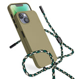 Epico iPhone 14 / 13 Silikone Necklace Bagside Cover - Grøn