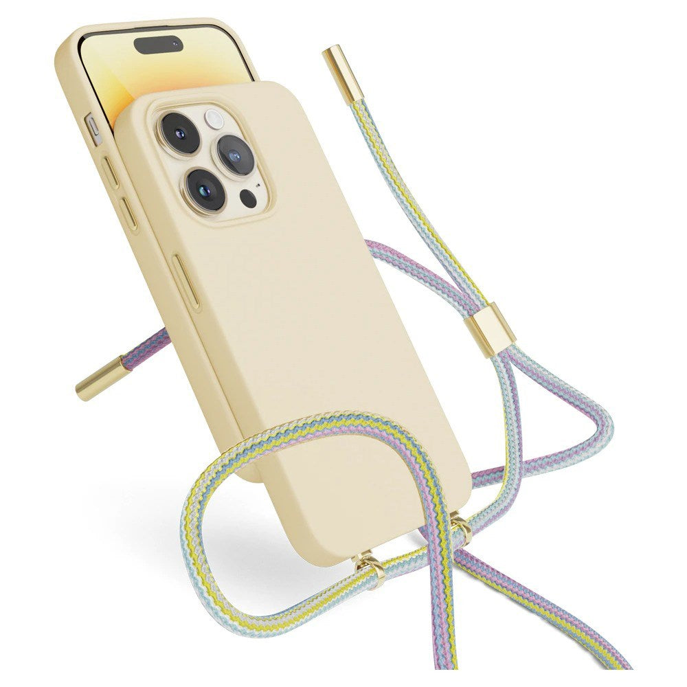 Epico iPhone 14 Pro Silikone Necklace Bagside Cover - Beige