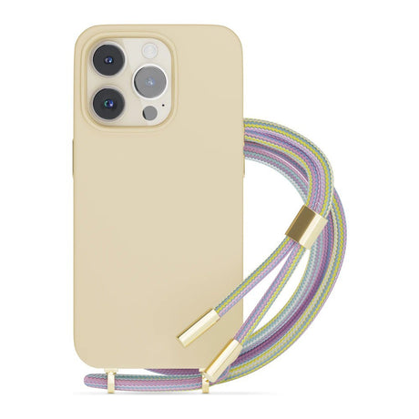 Epico iPhone 14 Pro Silikone Necklace Bagside Cover - Beige