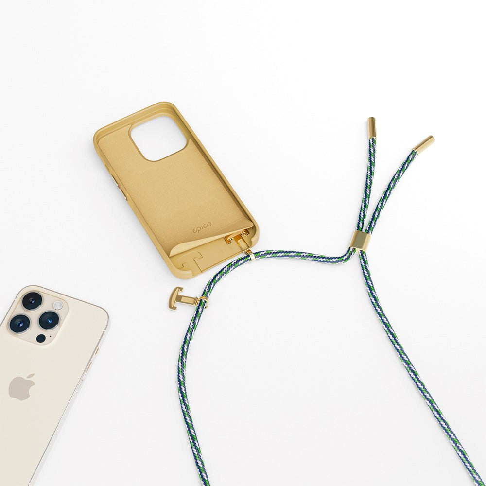 Epico iPhone 14 Pro Silikone Necklace Bagside Cover - Sand