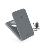 Epico Mag+ Oplader Stander - 3-i-1 Trådløs Oplader - MagSafe Kompatibel - Space Grey