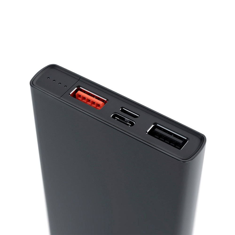 Spello Slim Power Delivery 18W Powerbank m. 2 x USB-A / 1 x USB-C & 1 x USB-C Kabel - 10.000 mAh - Sort