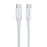 Epico Braided USB-C til USB-C Kabel PD 100W - 120cm - Hvid