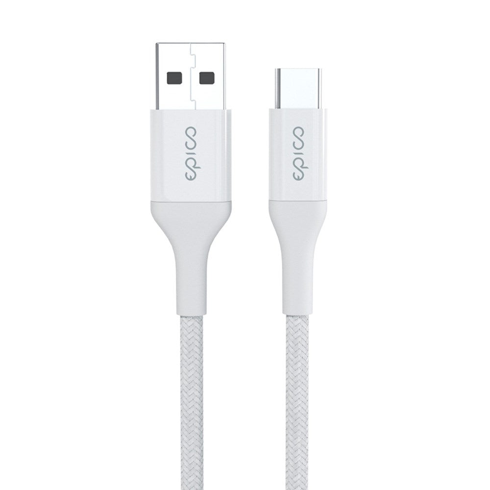 Epico Braided 18W USB-A til USB-C Kabel - 1.2m - Hvid