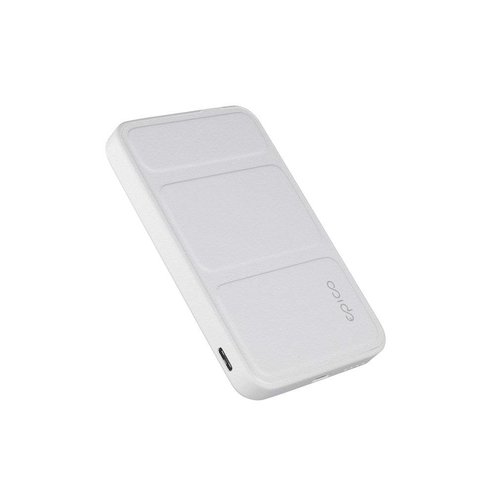 Epico Mag+ Stand Aluminium Powerbank 7000 mAh/20W - MagSafe Kompatibel - Hvid