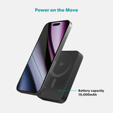 Epico 20W UltraPack EM71 10.000 mAh Alu Mag+ Power Bank - m. USB-C - MagSafe - Qi2 Kompatibel - Sort