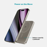 Epico 15W UltraPack EM51 5000 mAh Slim Alu Mag+ Power Bank - m. USB-C - Qi2 / MagSafe Kompatibel - Titanium