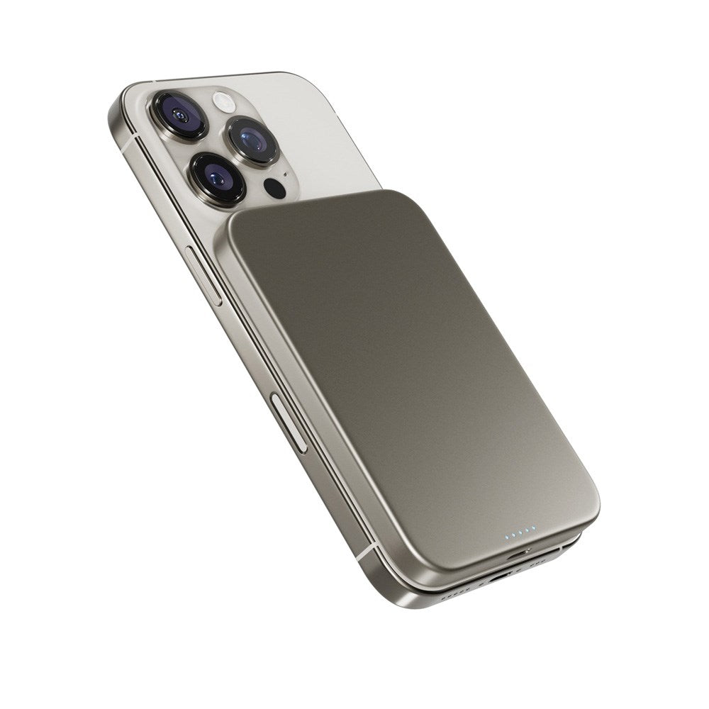 Epico 15W UltraPack EM51 5000 mAh Slim Alu Mag+ Power Bank - m. USB-C - Qi2 / MagSafe Kompatibel - Titanium