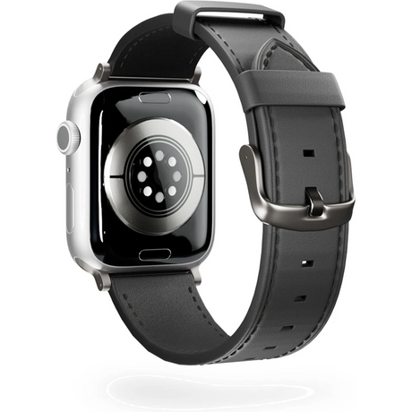 Apple Watch (42/44/SE/45/46/49mm) - Epico Ægte Læder Rem - Sort