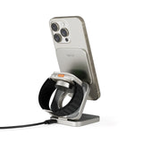 Epico Foldbar 3-i-1 Magnetisk Oplader 15W og Mobilholder - Sølv - (DEMO)