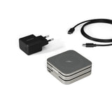Epico Foldbar 3-i-1 Magnetisk Oplader 15W og Mobilholder - Sølv - (DEMO)