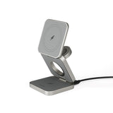 Epico Foldbar 3-i-1 Magnetisk Oplader 15W og Mobilholder - Sølv - (DEMO)